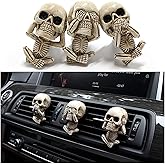 Skull Decor Car Air Freshener Vent Clip Goth Truck Interior Accessories for Men Women Teens Stuff for Jeep Horror Skeleton Auto Scents Halloween Dashboard Decorations Funny Christmas Gifts for Dad Mom