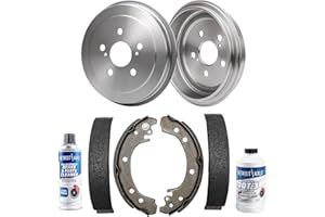 Detroit Axle - Rear Brake Kit for 02-08 Toyota Corolla Replacement Brake Drums 2002 2003 2004 2005 2006 2007 2008 Semi-metallic Brakes Shoes