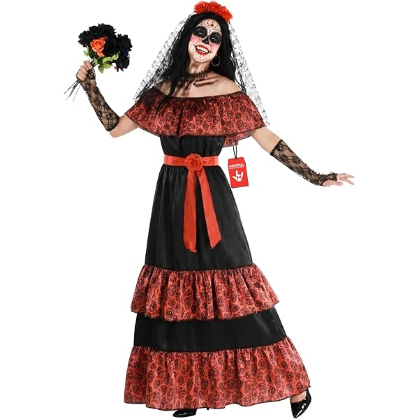 Amazon.com: Party King Women's Plus Size Sugar Skull Senorita Costume,  Black/Multi, 1X-Large : Clothing, Shoes & Jewelry