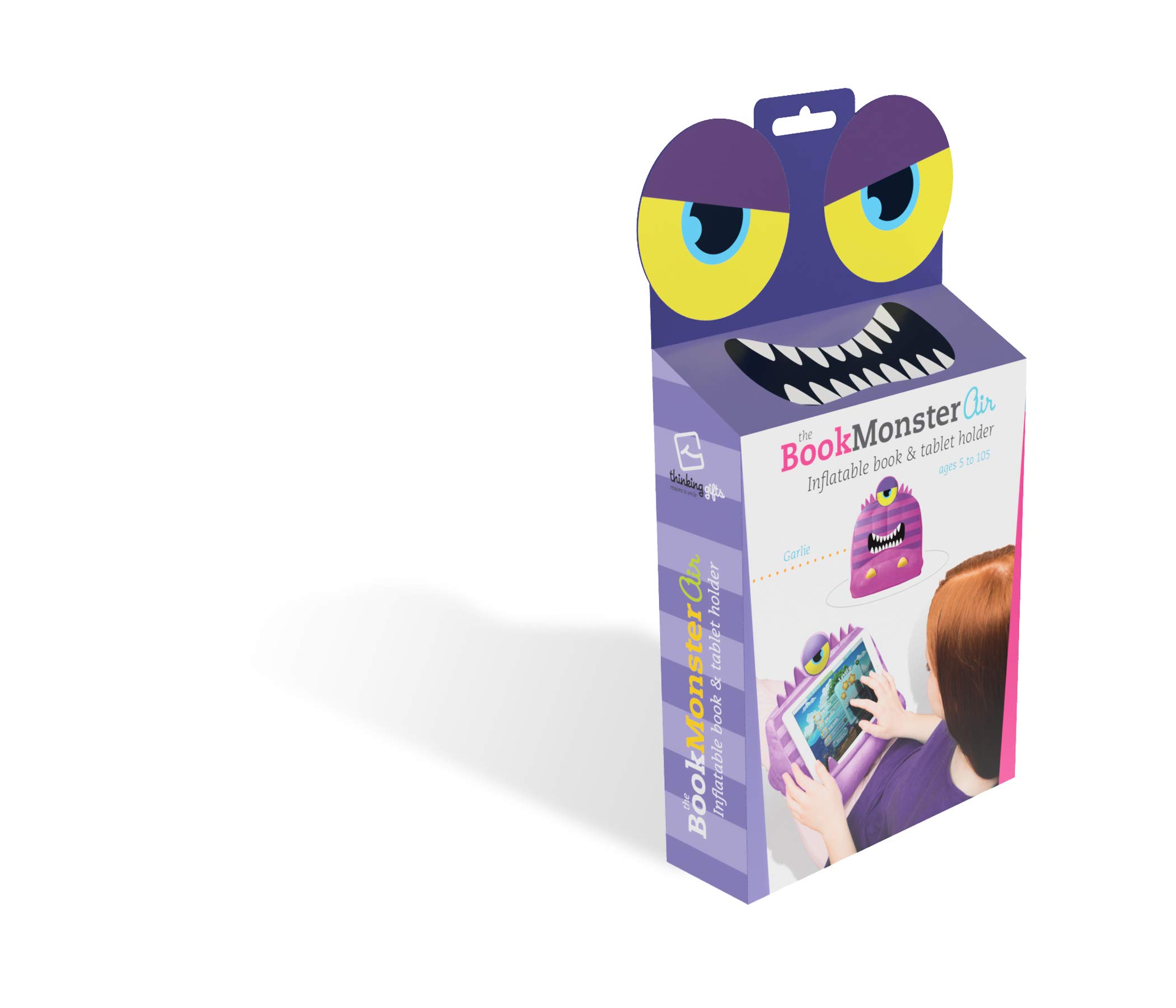Bookmonster Air Garlie - pink - Reading Cushion: Inflatable reading pillow for books and tablets