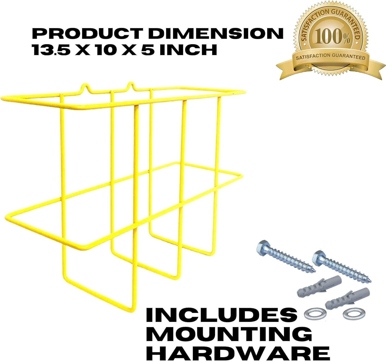 Binder Display Rack, SDS/MSDS Display Rack, Wire Wall Mount Rack, MSDS and SDS Station Sign, Mounting Hardware Included, Wire Coated with Bright Yellow PVC : Office Products