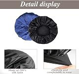 SWEET VIEW Silk Bonnet Hair Wrap for Sleeping 2 Pack Black Navy Elastic 19-24in view 4