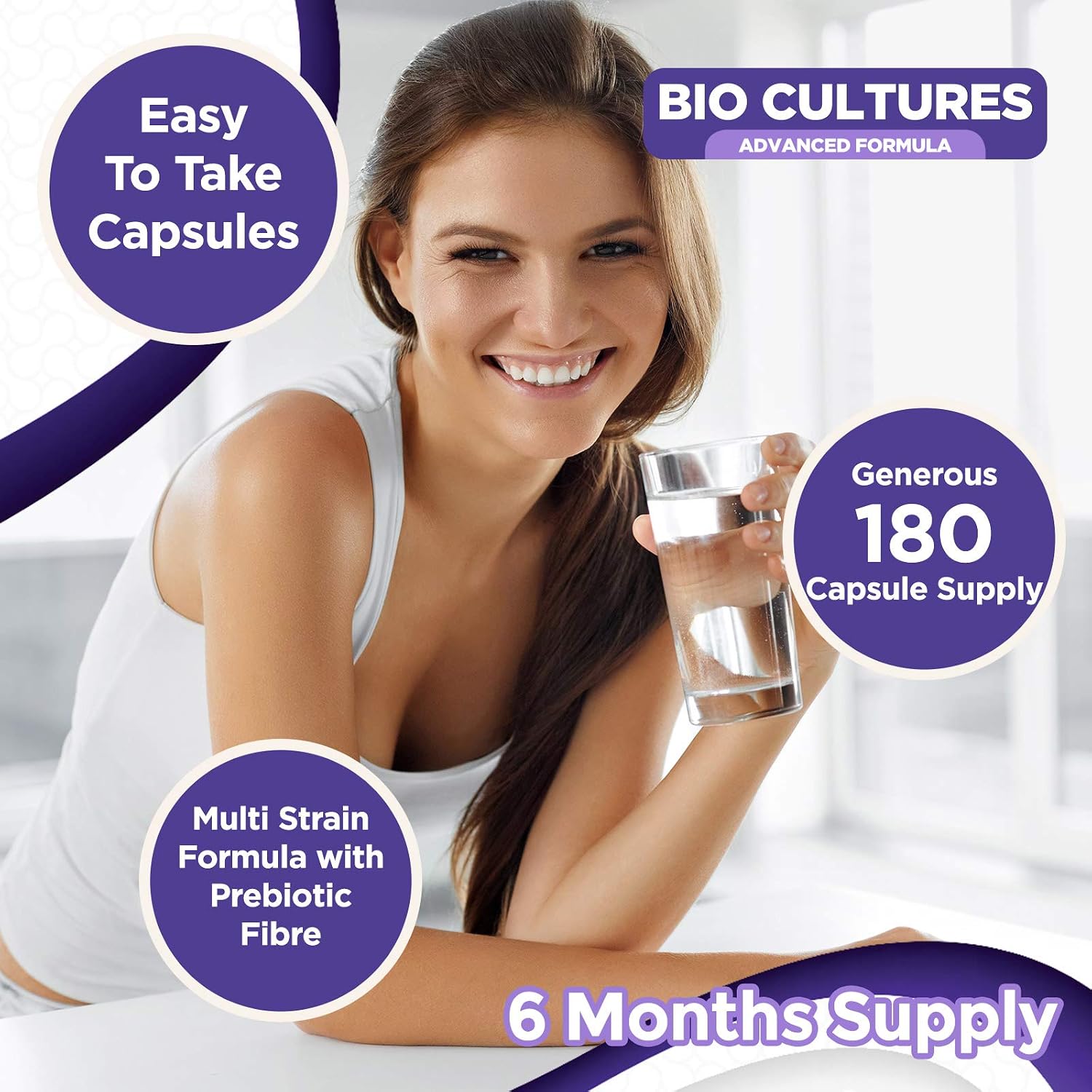 Bio Cultures Complex Probiotics & Prebiotics 100 Billion CFU, 6 Month Supply - Image 4