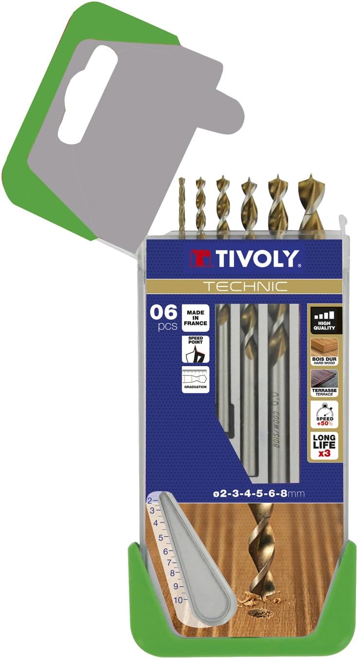 TIVOLY 10864070002 - CLIPSTER G13 TECHNIC GRATED Wood Drill Bits diameter 2-3-4-5-6-8 mm, Multicoloured - Image 4
