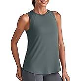 G4Free High Neck Tanks Workout Athletic Tops Loose Sleeveless Summer Running Shirt Gym Shirts((Gray,L)