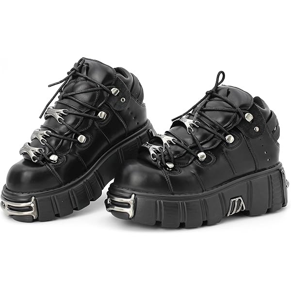 Amazon.com | Kluolandi Women's Metal Platform Goth Boots