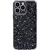 Hython Case for iPhone 15 Pro Case Glitter Cute Sparkly Shiny Bling Sparkle Phone Cases 6.1", Thin Slim Fit Soft TPU Bumper Shockproof Rubber Protective Cover for Women Girls Girly, Black