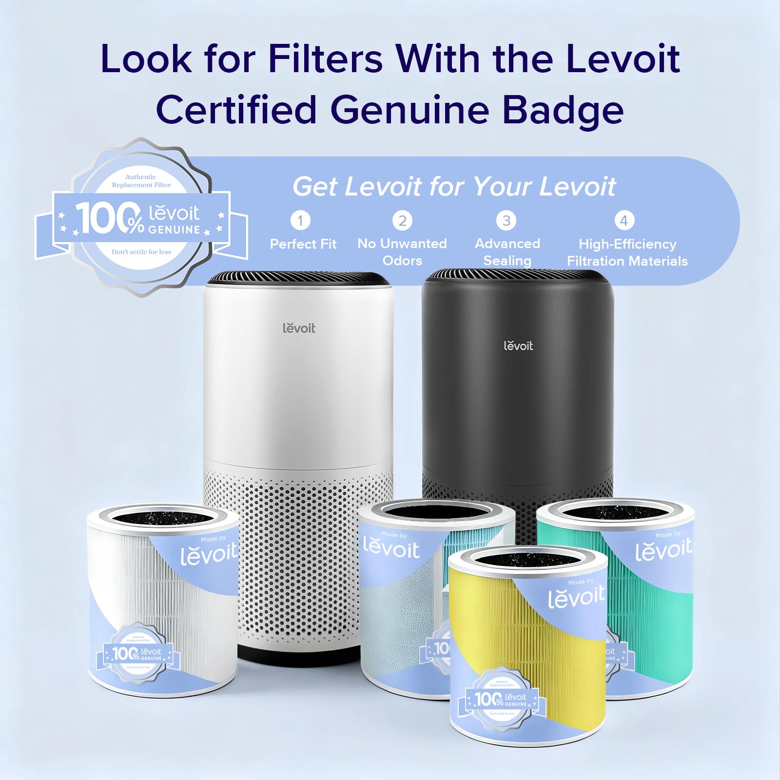 LEVOIT Air Purifiers for Home Large Room Up to 1733 Ft² With HEPA Sleep Mode, AHAM VERIFIDE, Auto Mode, Air Quality Monitor, Smart WiFi, 3-in-1 Filter For Pet Allergy, Smoke, Dust, Core 400S-P, White