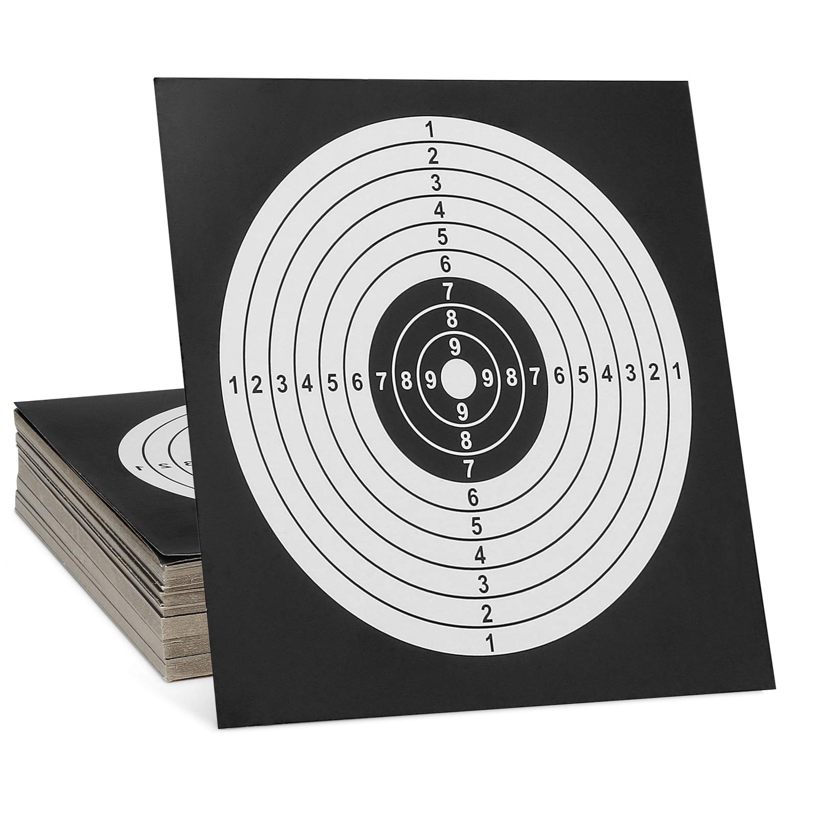 Huntvp 100pcs Paper Targets,for Rifles, Pistols, AirSoft, BB Pellet Guns Shooting Training Practice 14 x 14cm Target Holder,Black