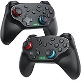 Nonbliep 2 Pack Wireless Controller for Nintendo Switch 2/1 Lite/OLED and PC, with Bluetooth, Turbo, Gyro Axis, Dual Vibration, and Screenshot, Compatible with Steam and Switch 2/1