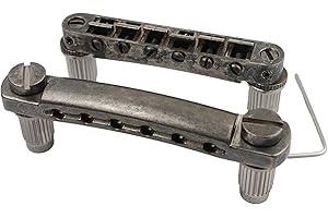 Guyker Guitar Tune-O-Matic Bridge and Stop Bar Tailpiece Combo with Anchors and Studs Replacement Compatible with LP SG EPI 6 String Electric Guitar Relic