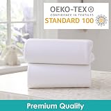 Clair de Lune 2 Pack Fitted Jersey Cotton Cot Bed Sheets 70x140cm White view 5