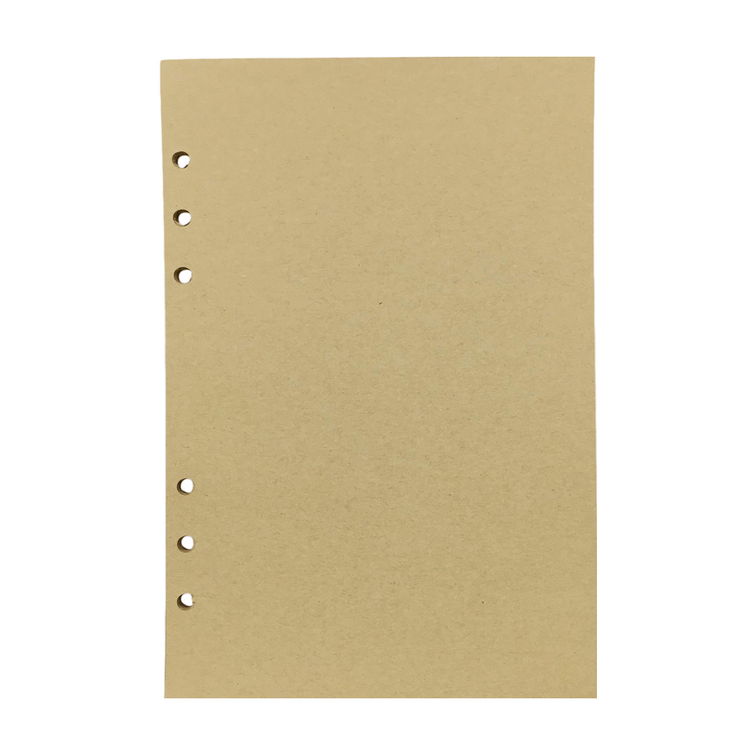 Refiller for 21cm Plastic A5 6-Holes Cover Round Ring View Binder File Folder (A5 Brown Refill Paper, 1 Package)