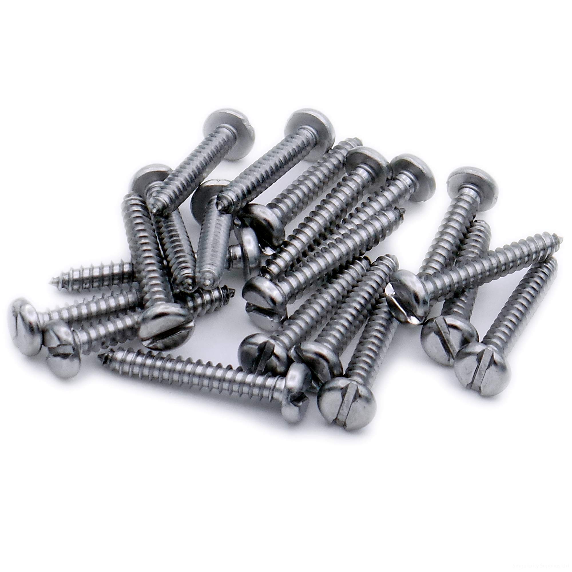 No.12 x 0.75 (5.5mm x 19mm) Slot Pan Self-Tapping Screw - Stainless Steel (A2) (Pack of 20)