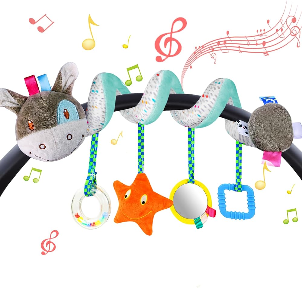 Vicloon Donkey Spiral Pram Toy 0-6 Months Plush Rattle Baby Activity