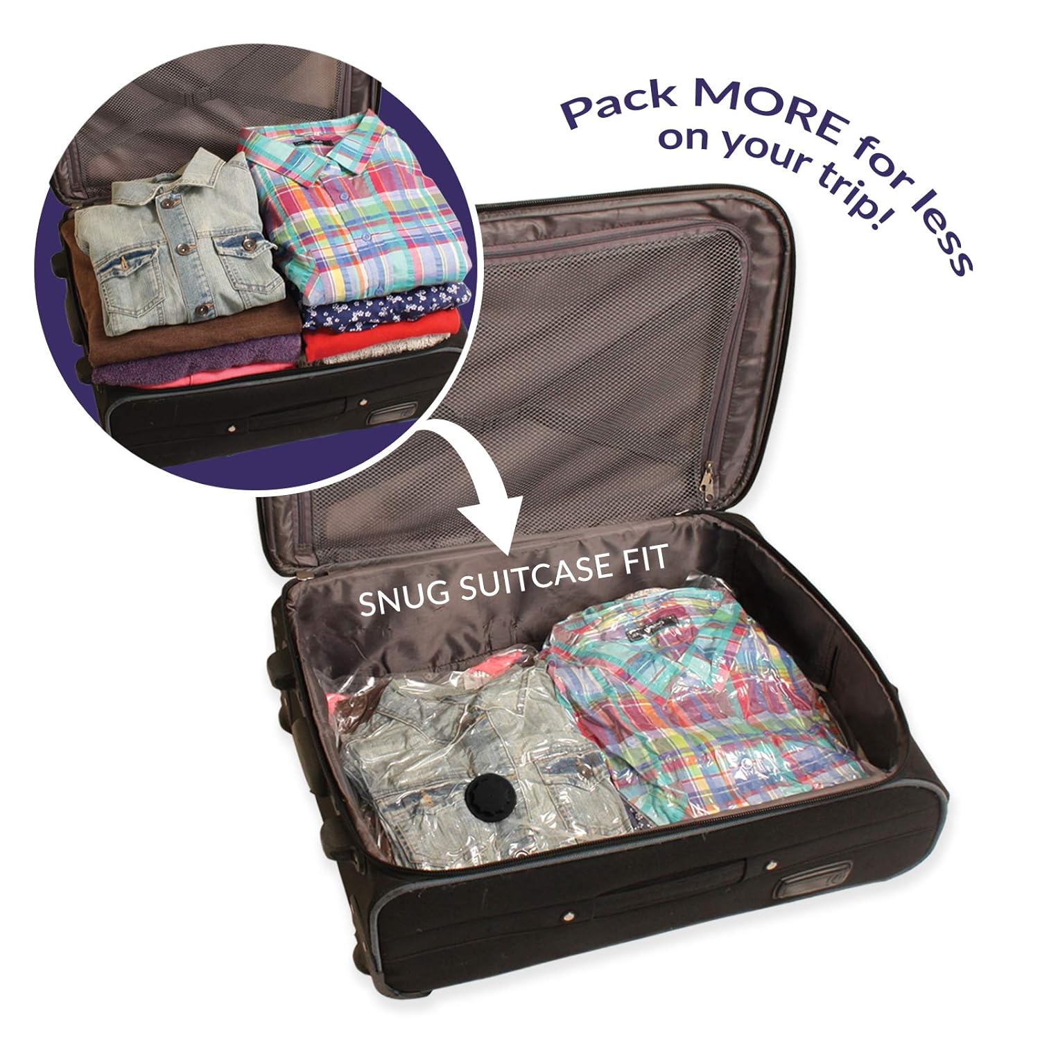 Squeeze eezy Vacuum Bags For Storage Airtight Plastic Space Saver To