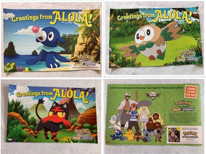 Pokemon Sun Moon The Series Set Of 3 D S 11 X17 Original Promo Pokemon Sun Moon The Series Set Of 3 D S 11 X17 Original Promo