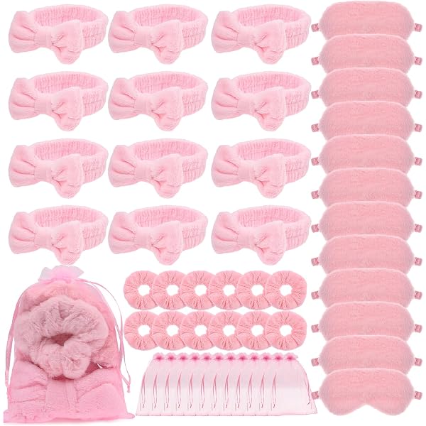 Kit De 20 Accessoires Pour Soirée Pyjama Filles - Masques Pour Les Yeux, Bandeaux, Bracelets - Idéal Fête Anniversaire Ou Spa Entre Copines - 12