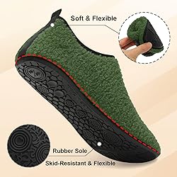 QFH Womens & Mens Cozy House Slippers - Portable