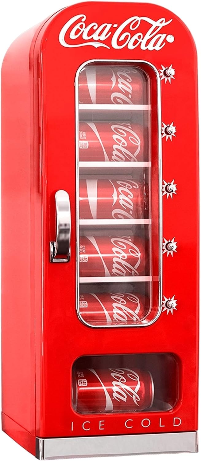 Koolatron Coca Cola Mini Fridge, Refrigerator for Bedroom Skincare Office Portable Table Top Beverage Cooler