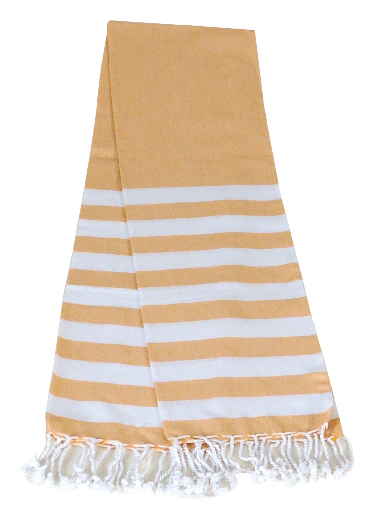 Atout Ciel Beach Towel with Fringes 90 x 180 cm Mustard