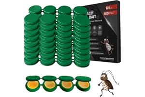 FLODTEEK 64 Pack Cockroach Repellent Stations, Highly Effective Roach Gel Indoor Infestation Solution, Fast Acting Pest Killer Indoor Home Kitchen Use, Easy to Apply & No Mess Cockroach Repellent Gel