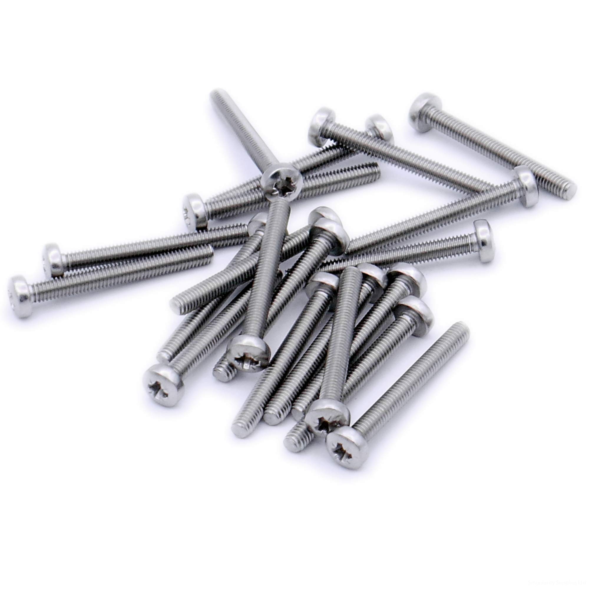 M5 (5mm x 20mm) Pozi Pan Machine Screw (Bolt) - Stainless Steel (A2) (Pack of 20)