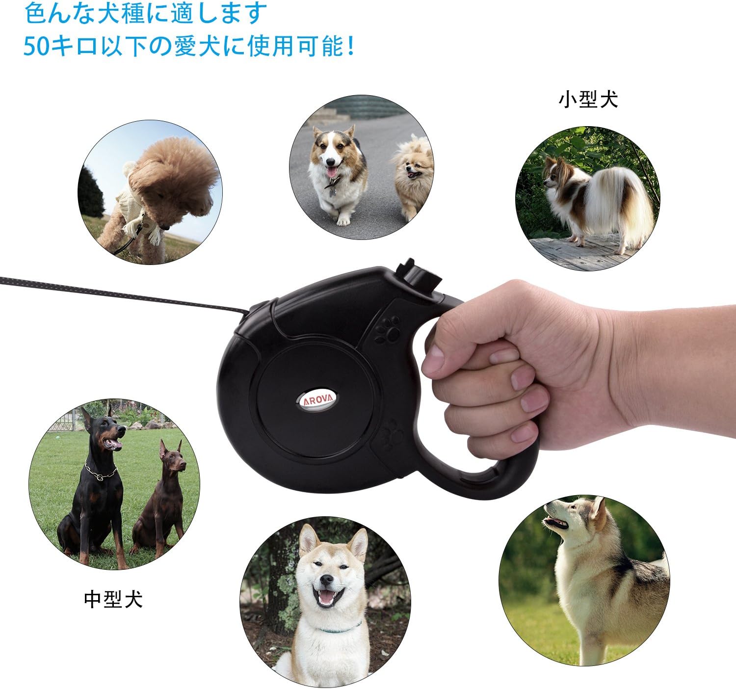 Amazon Arova 愛犬用リード 伸縮リード 巻き取り式ドッグリード 犬用リード 自動巻き 反射光 長さ5m 荷重50kg 小 中型犬対応 ブラック 無駄吠え防止首輪 通販 Amazon Arova 愛犬用リード 伸縮リード 巻き取り式ドッグリード 犬用リード 自動巻き 反射光 長さ5m 荷重50kg 小 中型犬対応 ブラック 無駄吠え防止首輪 通販