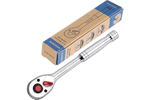 UYECOVE 1/4 Inch Drive Ratchet Wrench, 1/4 Ratchet, Socket Wrench, 72-Tooth Quick-release Reversible Cr-Mo Head, Chrome Steel Made - 5.9''15cm