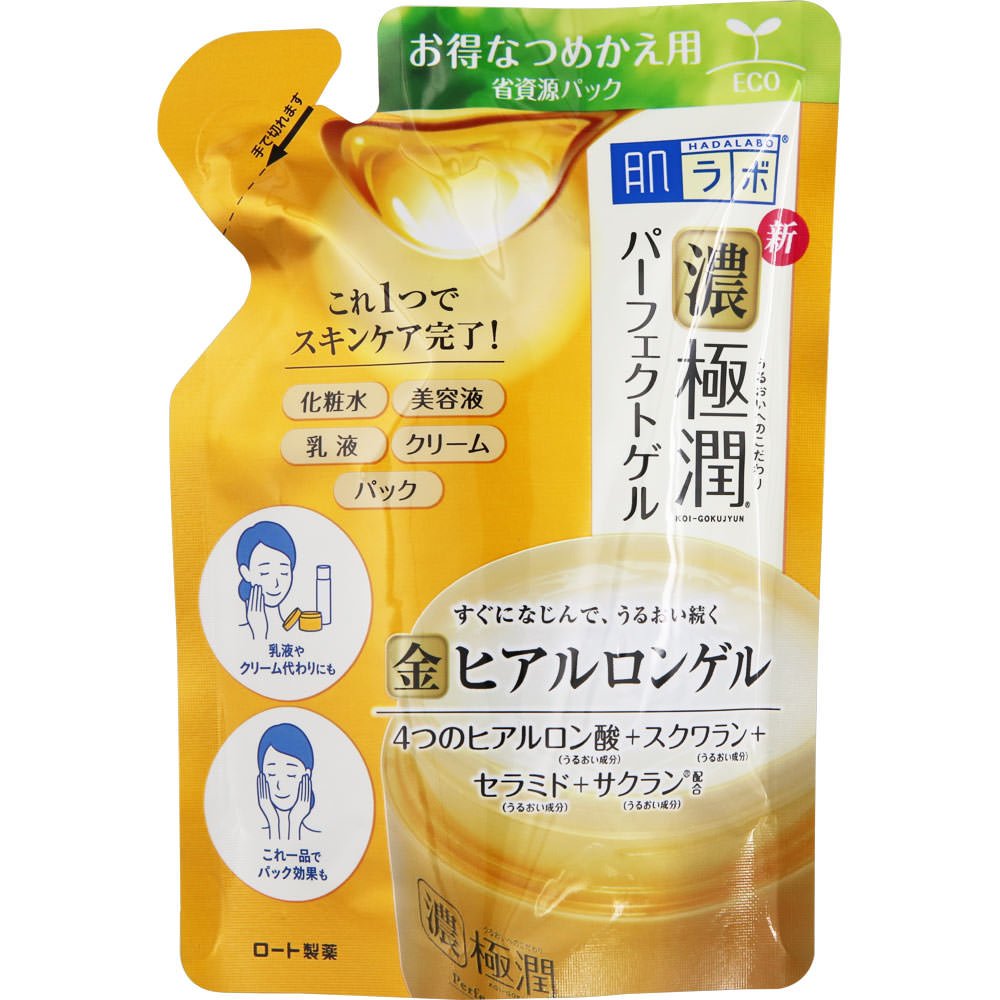 Hada Lab Deep Gokujun All-in-One Perfect Gel 4 Hyaluronic Acid x Squalane x Ceramide x Sakuran Combination Refill 80g
