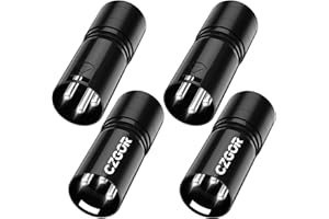 CZGOR 3-Pin DMX Terminator 4 Pack, 120 Ohm XLR Terminators, 3 Pin Male Optimal Signal Termination Resistor Lighting Accessories for Stage Par Lights XLR Audio Systems DJ Light Party, Black