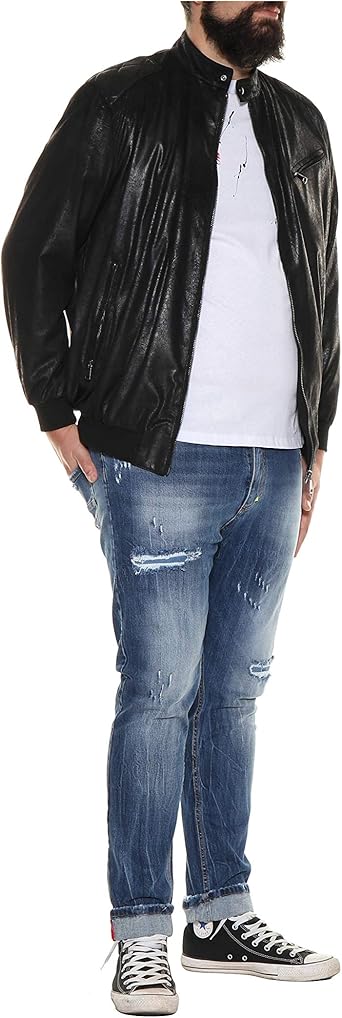 Maxfort Bl38 By Blouson Bomber Simili Cuir Homme Tailles Fortes 3xl 7xl Noir Amazon Fr Vetements Et Accessoires
