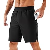 MAGCOMSEN Men's Athletic Running Shorts 8" Quick Dry Lightweight Workout Gym Sports Hiking Shorts UPF 50+ with 3 Pockets