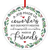 WhatSign Christmas Ornament Gifts for Coworkers - Acrylic Work Bestie Friendship Ornament for Women Friend Female Coworker Friendship Work Bestie Gifts for Women
