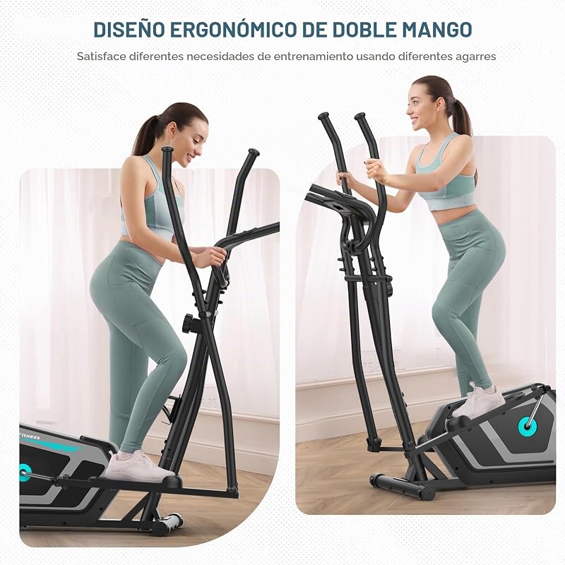 Bicicleta Elíptica,3 en 1 Máquina Elíptica para Casa con 16 Niveles de Resistencia,Monitor LCD, Bluetooth App y Soporte para Dispositivos,Pedal Antideslizante, Ejercicio Peso máximo 287LBS