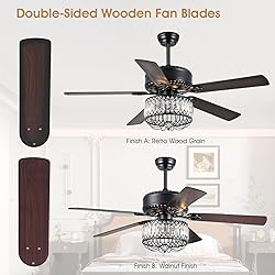 Kviflon Chandelier Ceiling Fans with Lights - 52