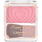CANMAKE - Powder Cheeks - Fine Pearl Transparent Clear Powder w/Soft Brush - 0.06floz (1.8g) (P01 Powerful Pink)