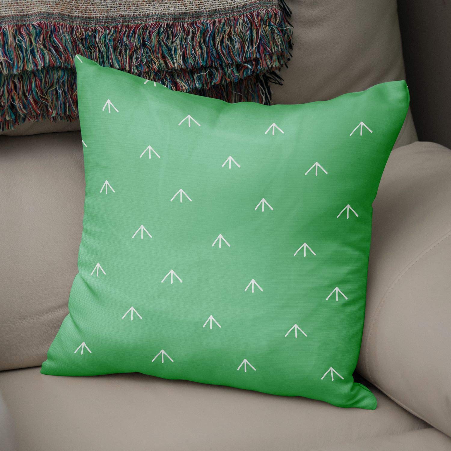 Bonamaison Decorative Cushion Cover, Polycotton, Green, Standard