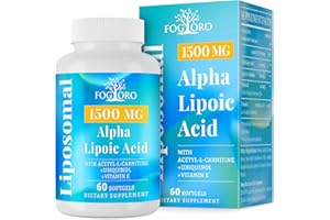 FOGORO Liposomal Alpha Lipoic Acid 1500mg - Enhanced with Acetyl-L-Carnitine, Ubiquinol, and Vitamin E - Premium ALA Supplement - 60 Softgels