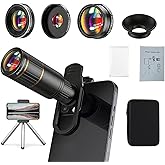 COSULAN Phone Camera Lens Kit Upgraded Version — Includes 22X Telephoto Lens, 205° Fisheye Lens, 0.67X Wide Angle Lens, 25X M