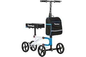 BLESSREACH Knee Scooter，Knee Scooter for Adults for Foot Surgery，Steerable Knee Walker for Foot Injuries Compact Crutch Alternative with Dual Braking System (Blue)