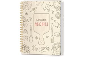 LuBudingJoy Blank Recipe Notebook to Write in Your Own Recipes, Full Page Sprial Hardcover Personal Recipe Organise, Recipe J