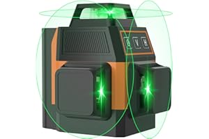 OMMO Laser Level, 12 Lines Green Laser Level Self Leveling Tool, 150ft Mini Laser Level Beam Tool with Two 360° Vertical and One 360° Horizontal Lines, Magnetic Stand USB Cable Included