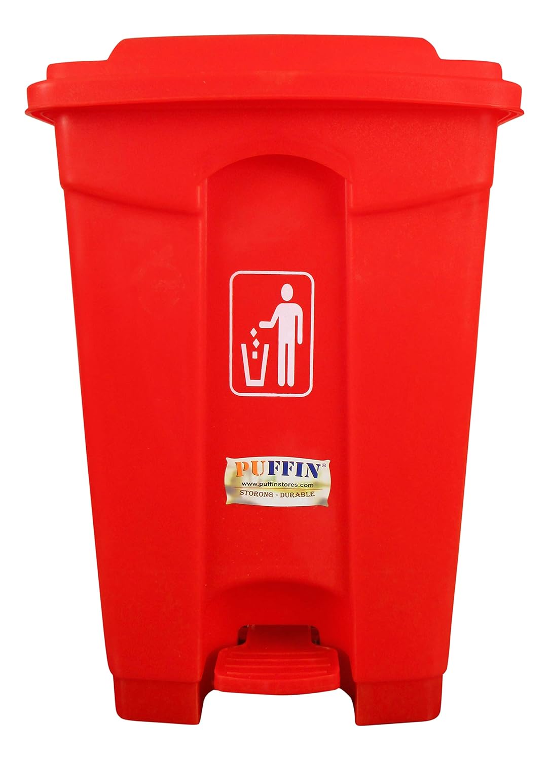 Puffin Pedal Dustbin 60 Litre Plastic Red Color Amazon.in Home & Kitchen