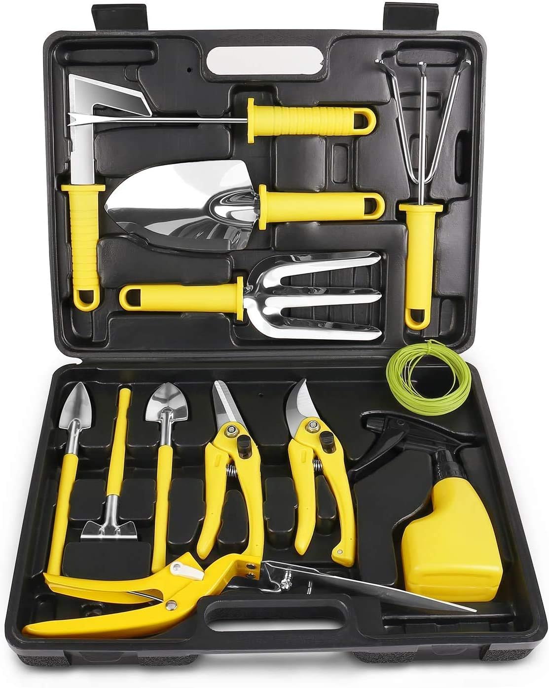 Tool Sets Garden Outdoors 13 Pcs Stainless Steel Garden Tools Kit With Storage Case Gardening Gifts Scissors Shovels Sprayer Ergonomic Anti Slip Handle Weeder Mosfiata Garden Tool Set Rake