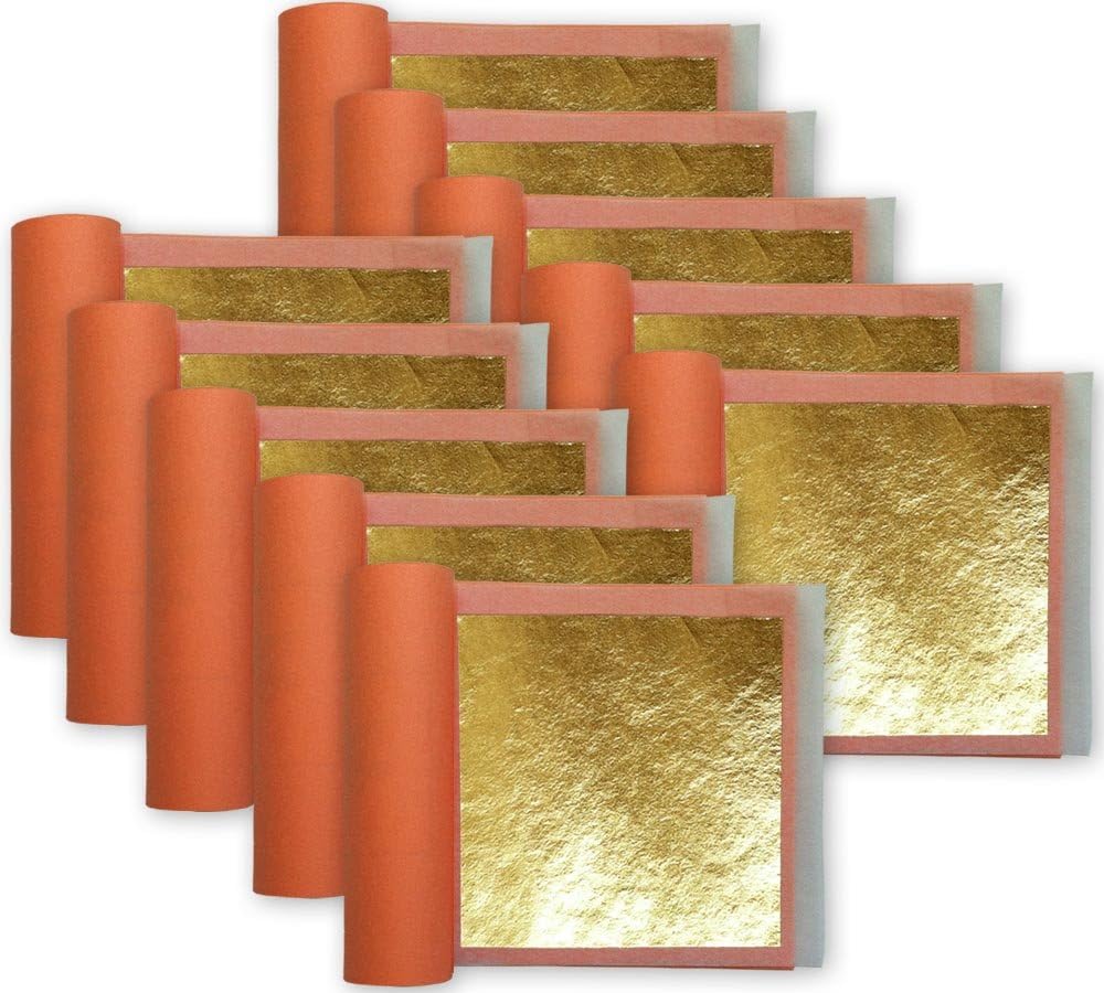 10 Books of Real 24k Gold Leaf 31/8" Square, Transfer Leaf
