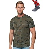 Merino Wool T-Shirt Mens - Merino Wool Undershirt Thermal Shirt for Men and Hiking Socks