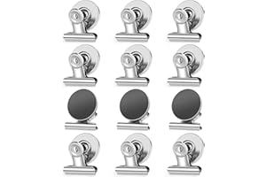 Grtard 12pack Magnetic Clips Heavy Duty, Magnet Clips for Fridge, Refrigerator Magnets, Scratch Free Magnets with Clip, Stron