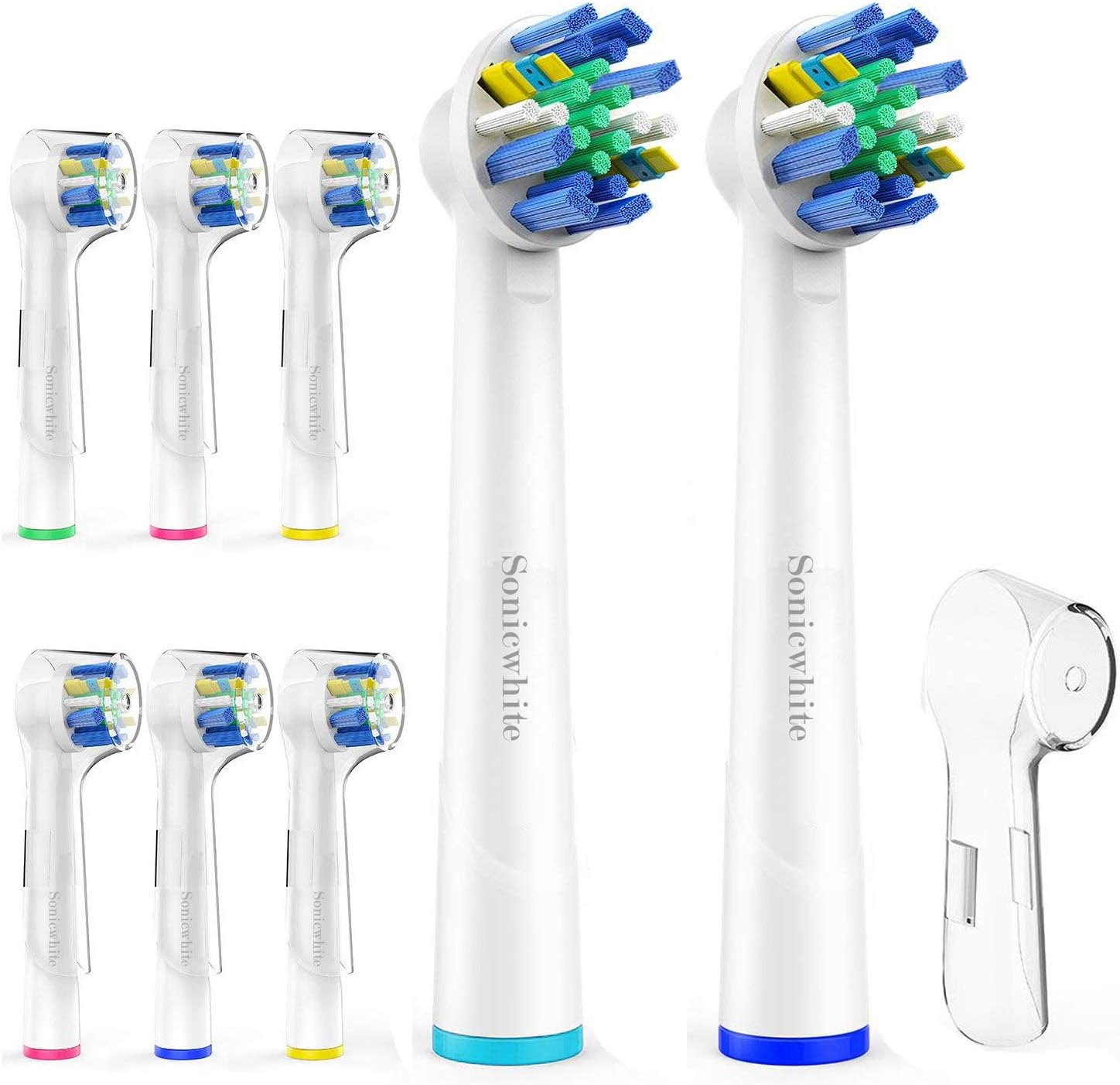 SonicWhite - Generic Floss Action Replacement Toothbrush Heads for Oral B Toothbrushes,SEB25-8 Pcs