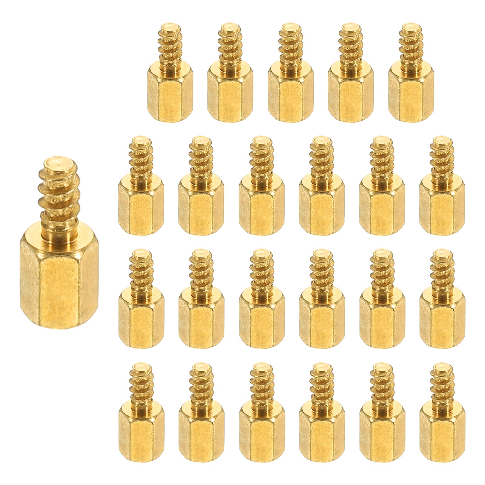 PATIKIL 24pcs M3 Male to Female Self-Tapping Hex Standoffs Spacers Pillars, M3 6+6mm Brass Motherboard Standoffs Copper — image 1